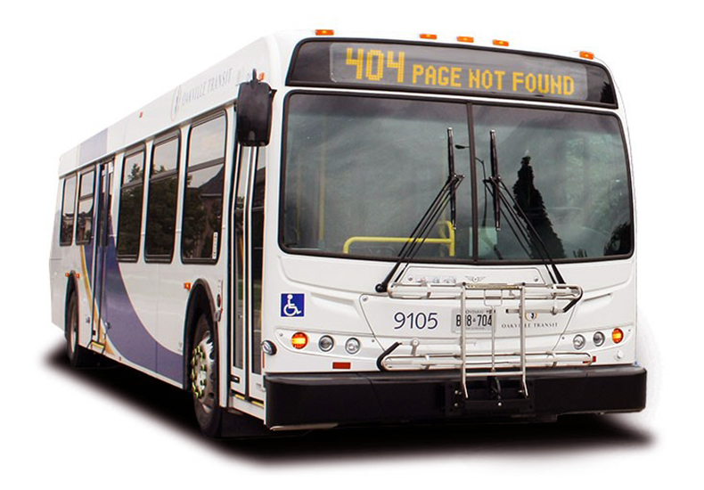Transit bus 404 message