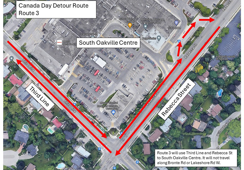 Route 3 Detour Map - Canada Day